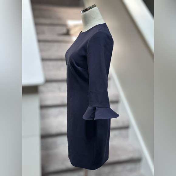 Likely Bedford Navy Ruffle Sleeve Bodycon Dress Women’s 6 Cocktail Party Wedding - Picture 9 of 10